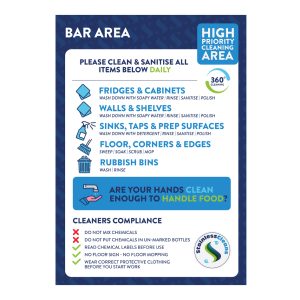 Bar Area High Priority Cleaning Sign